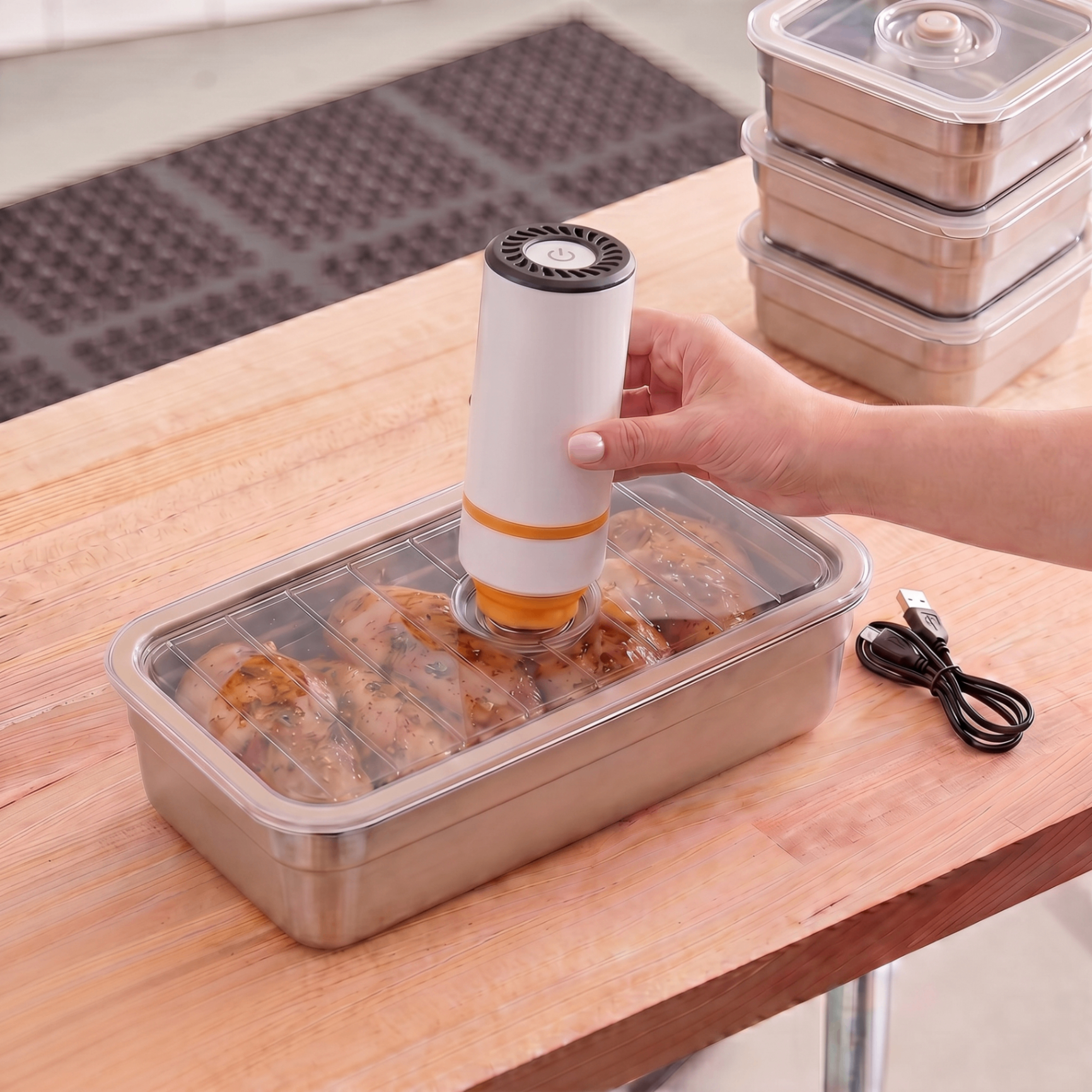 SealPod stainless steel vacuum container